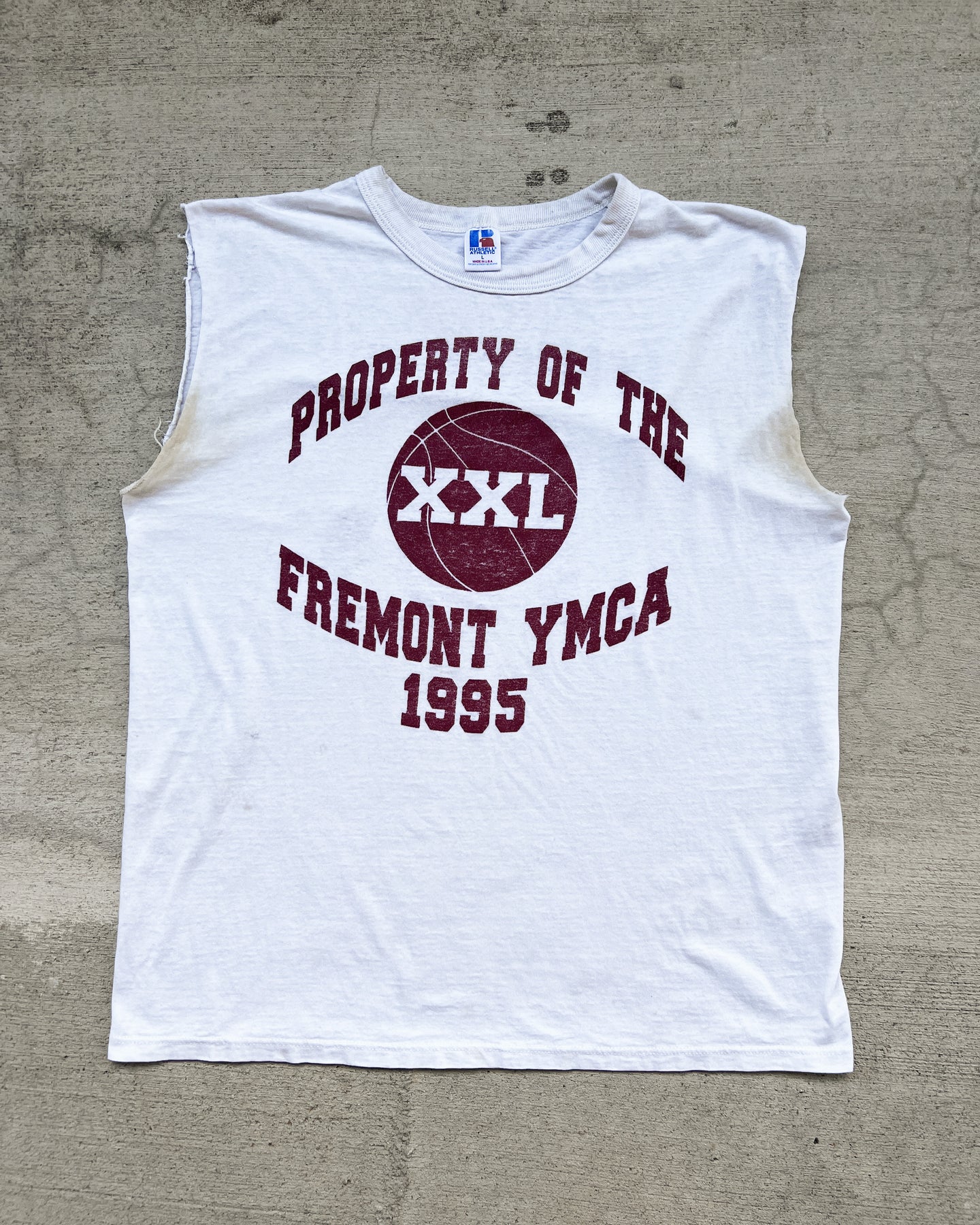 1990s Russell Athletic YMCA Cut-Off Tee - X-Large