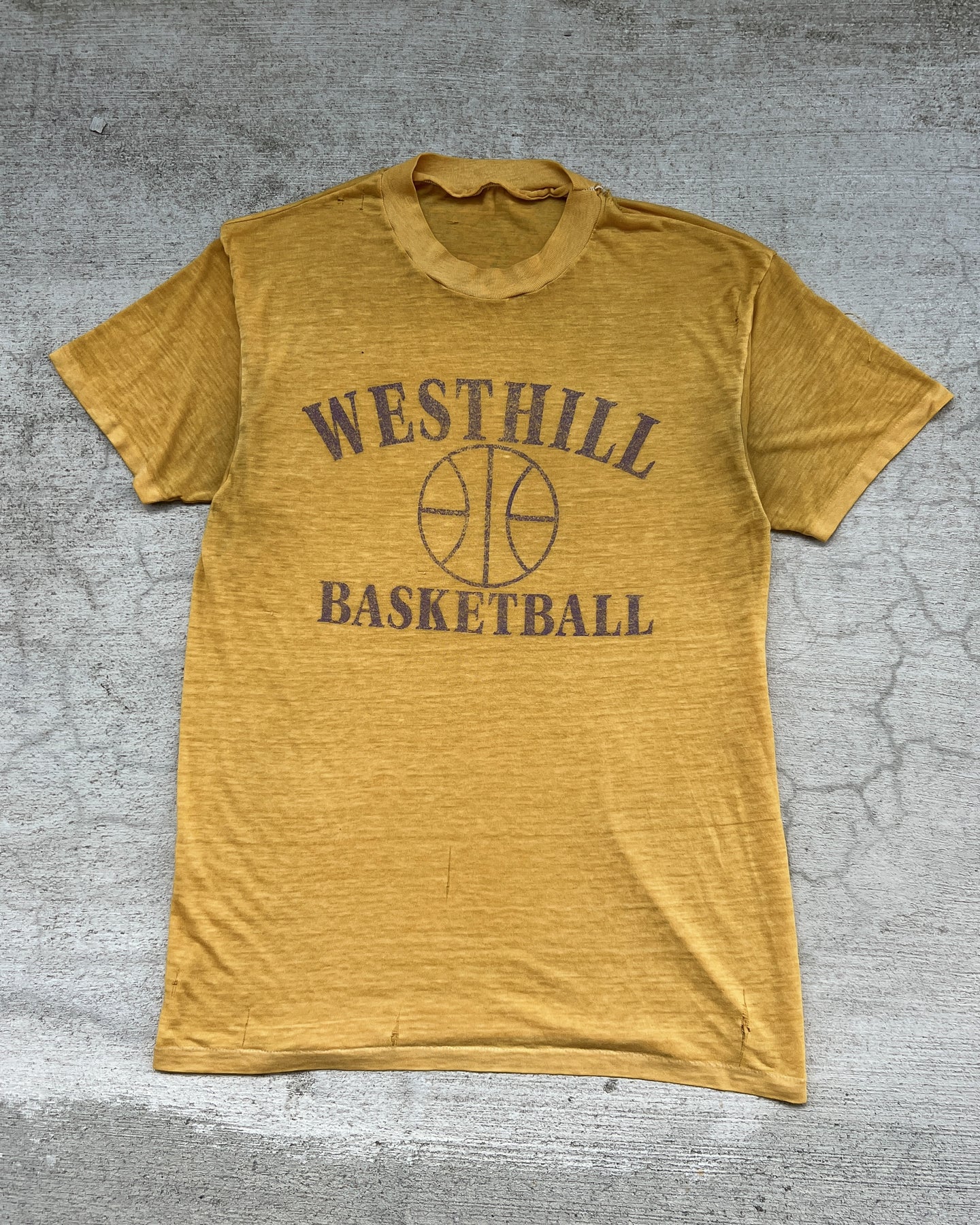 1980s Westhill Basketball Paper Thin Single Stitch Tee - Medium