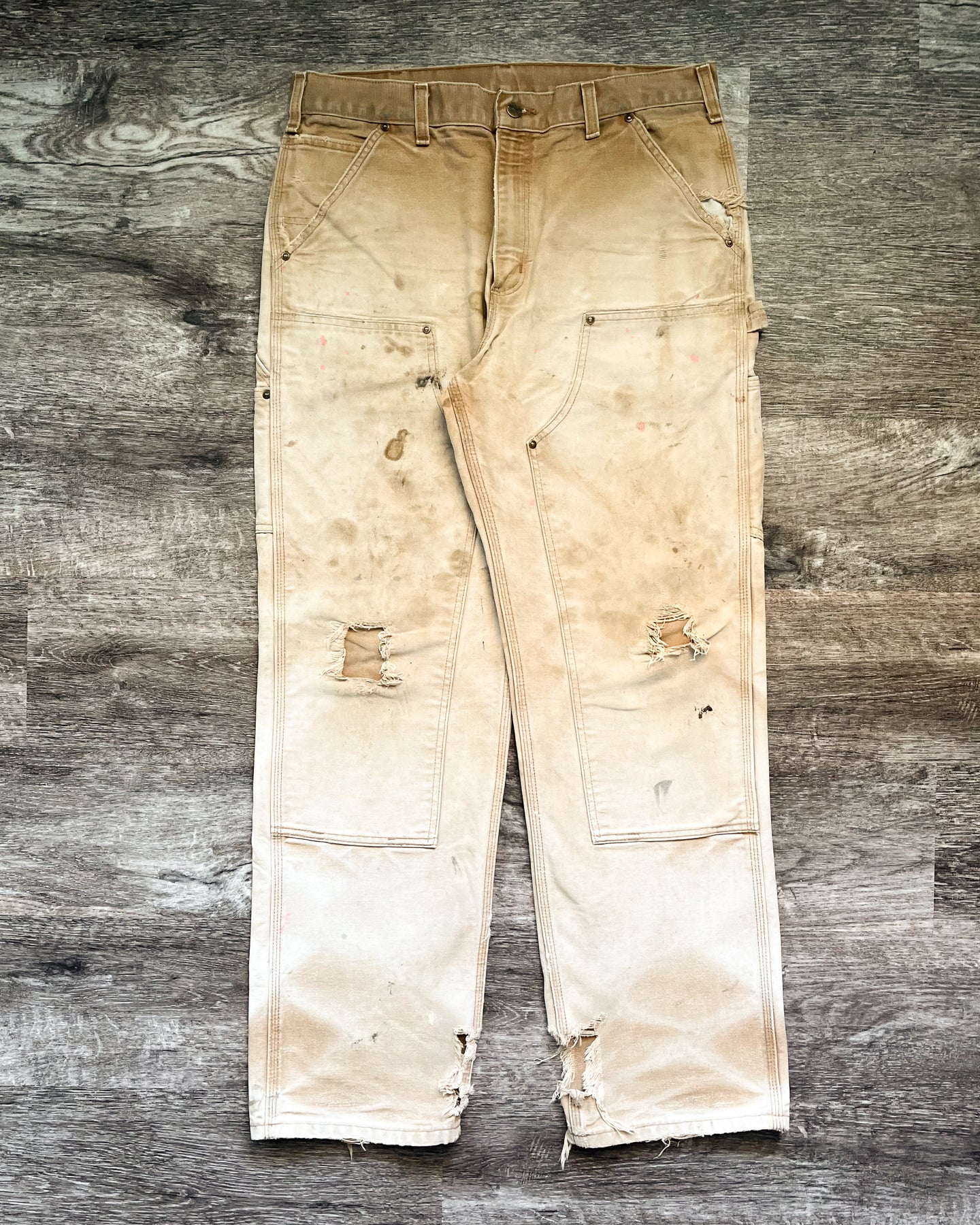 Carhartt Thrashed Sun Bleached Double Knee Pants - Size 32 x 32