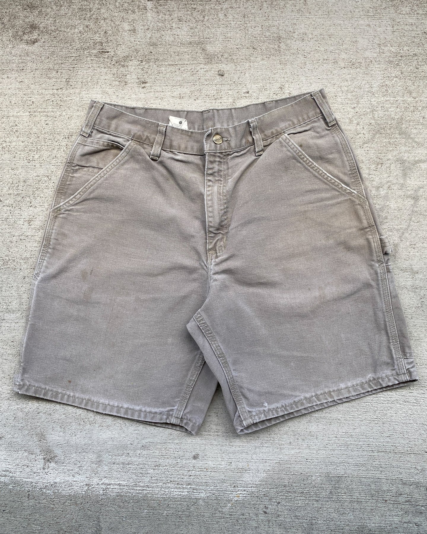 1990s Carhartt Taupe Canvas Work Shorts - Size 32