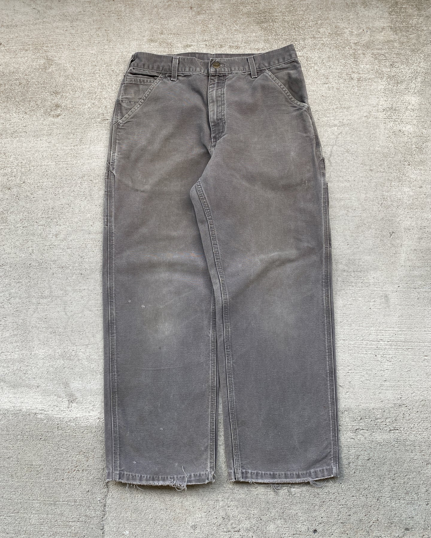 1990s Carhartt Gravel Grey Carpenter Work Pants - Size 33 x 29