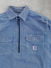 Load image into Gallery viewer, Carhartt Quarter Zip Pinstripe Work Shirt - Size Medium

