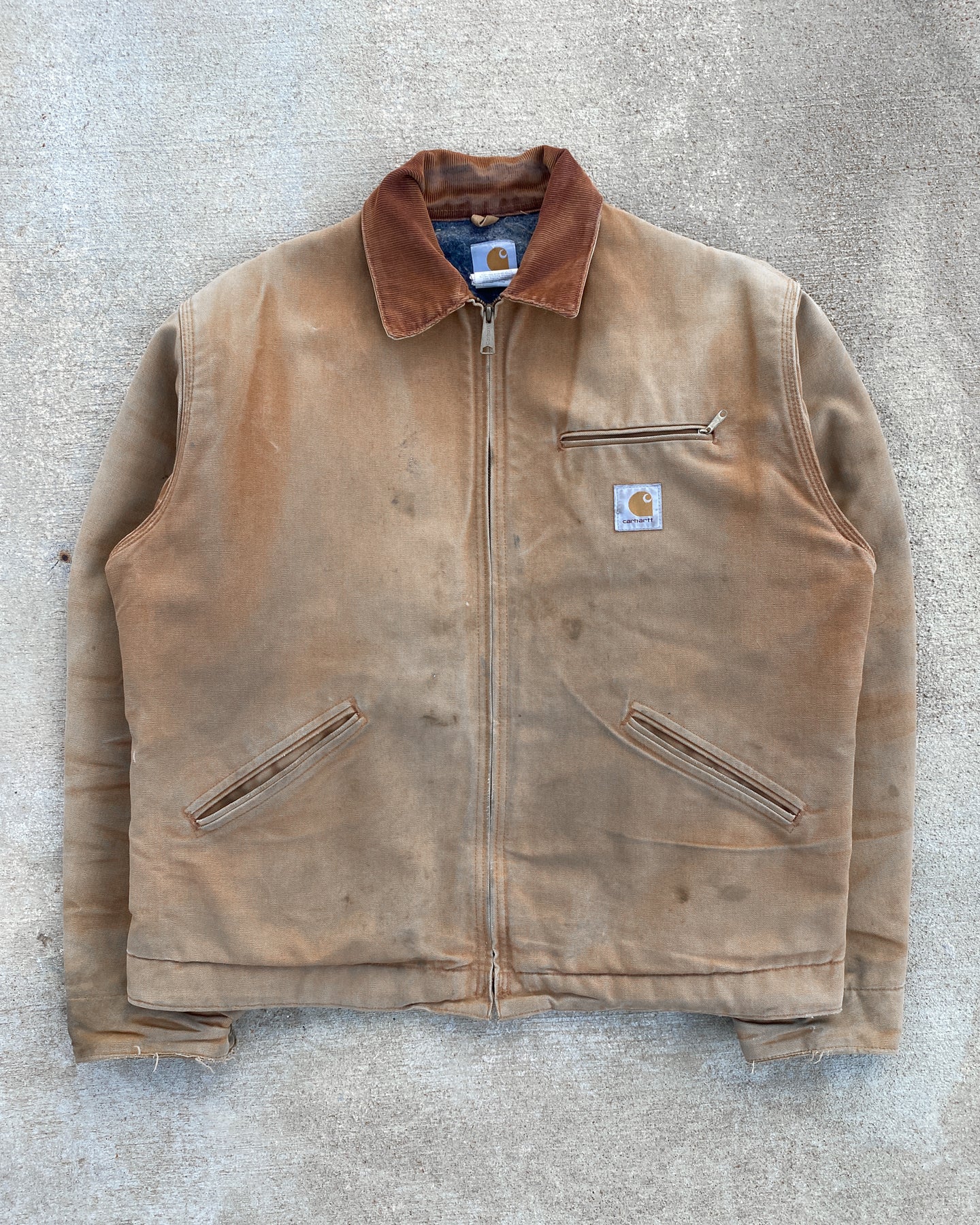 1990s Sun-Faded and Distressed Carhartt Detroit Jacket - Size X-Large