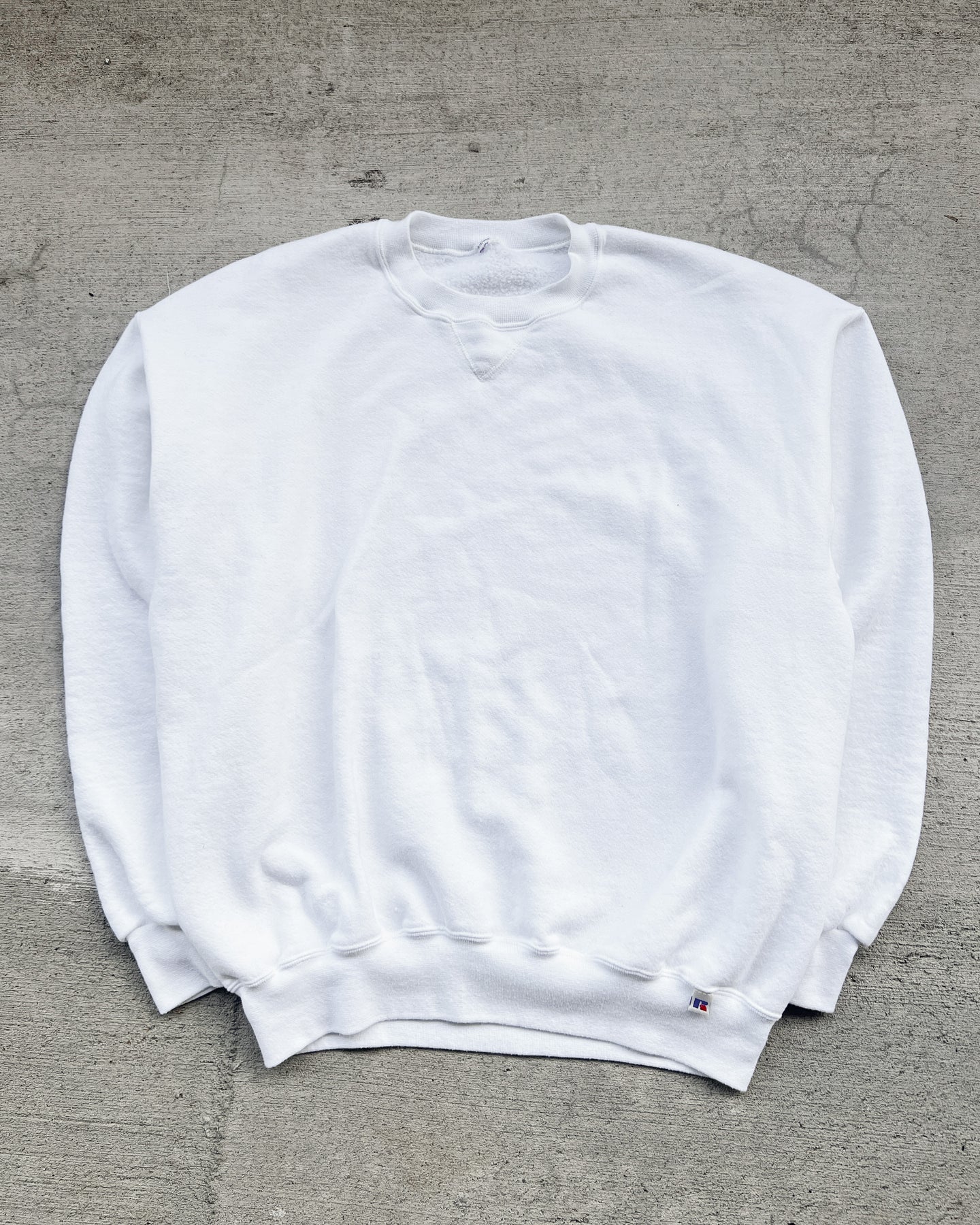 1990s Russell Cloud White Crewneck - Size X-Large
