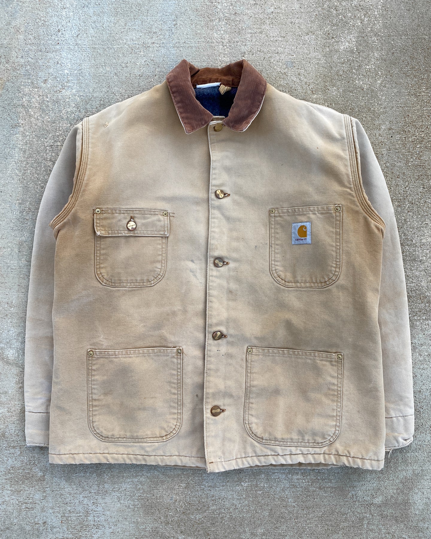 1990s Sun-Faded Carhartt Chore Jacket - Size Large
