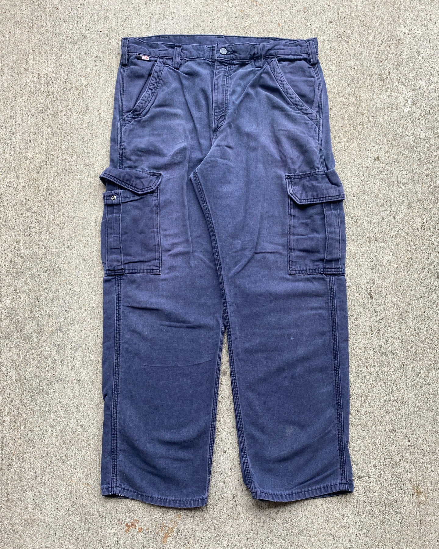 Carhartt Navy Cotton Cargo Work Pants - Size 36 x 30