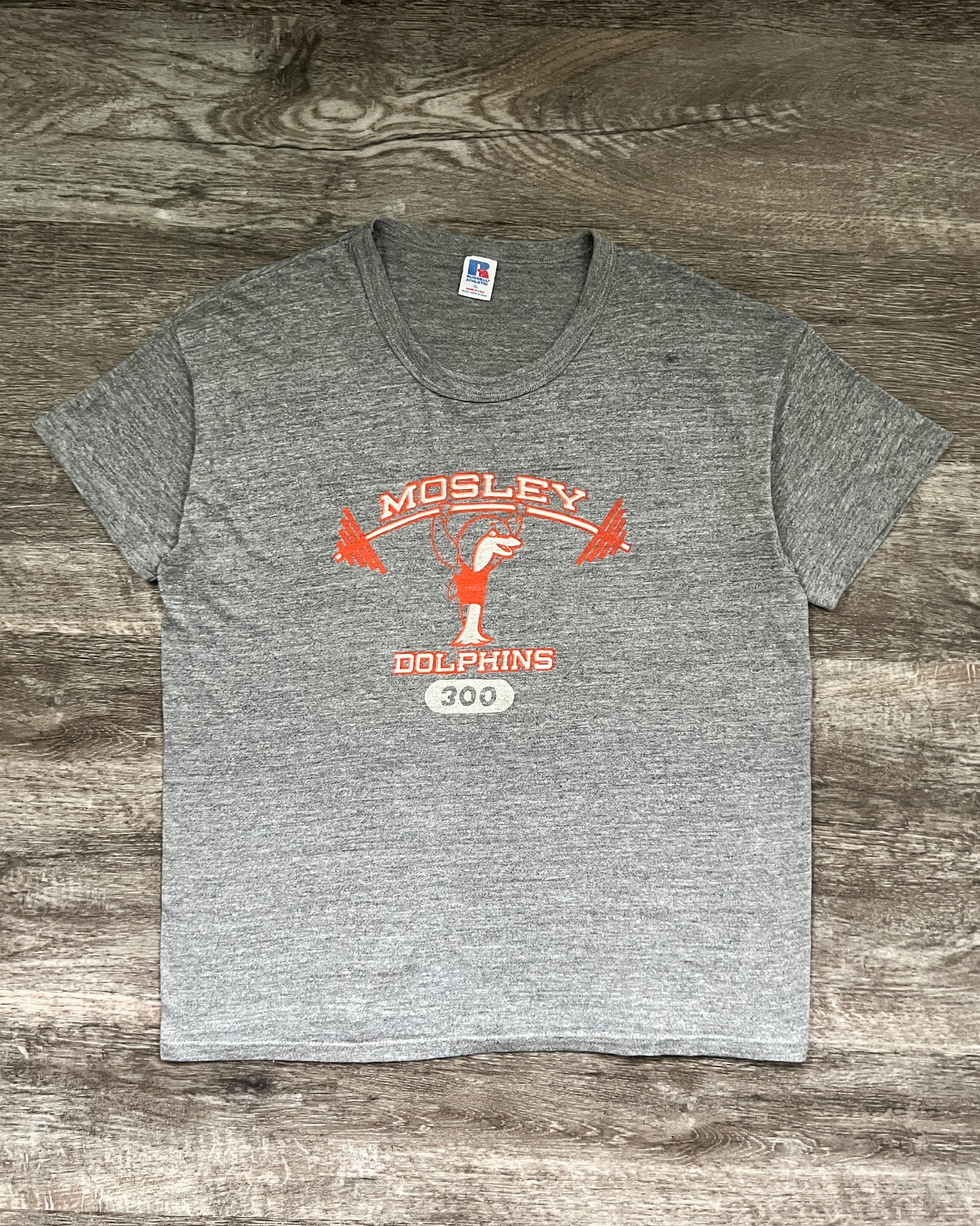 1990s Russell Athleric Mosley Dolphins Tri-Blend Single Stitch Tee - Size X-Large