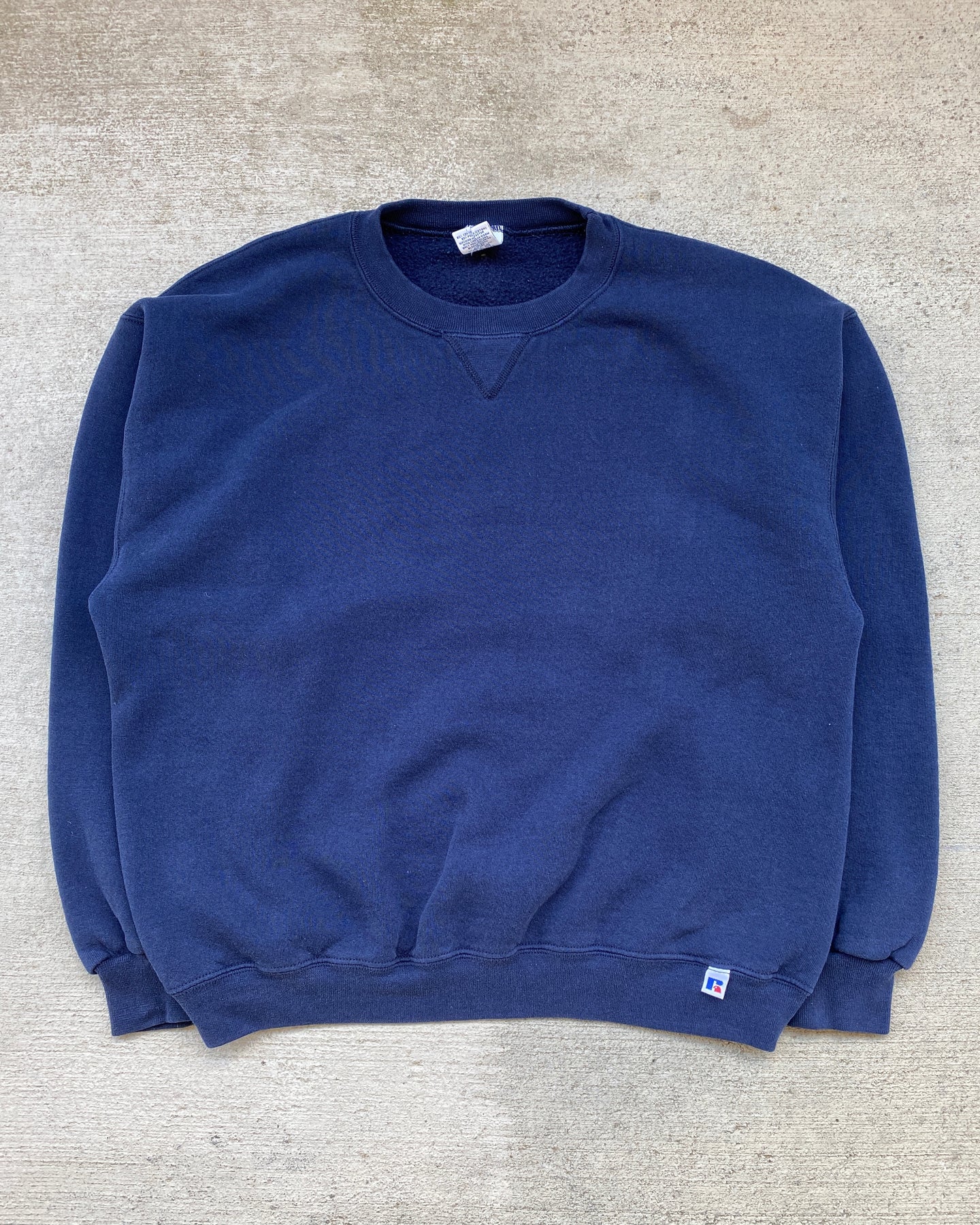 1990s Russell Athletic Navy Blank Crewneck - Size Large