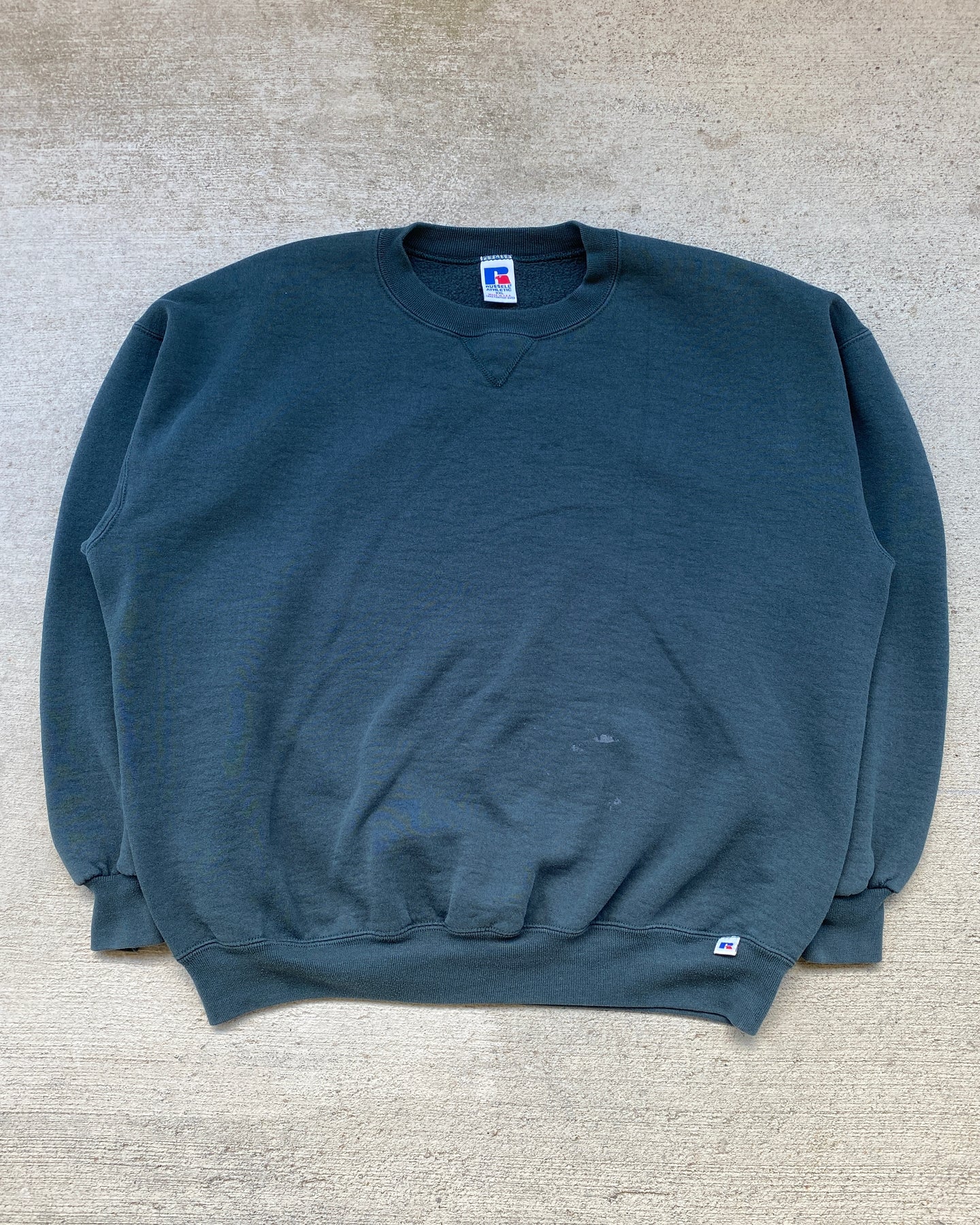 1990s Russell Athletic Deep Teal Blank Crewneck - Size XX-Large
