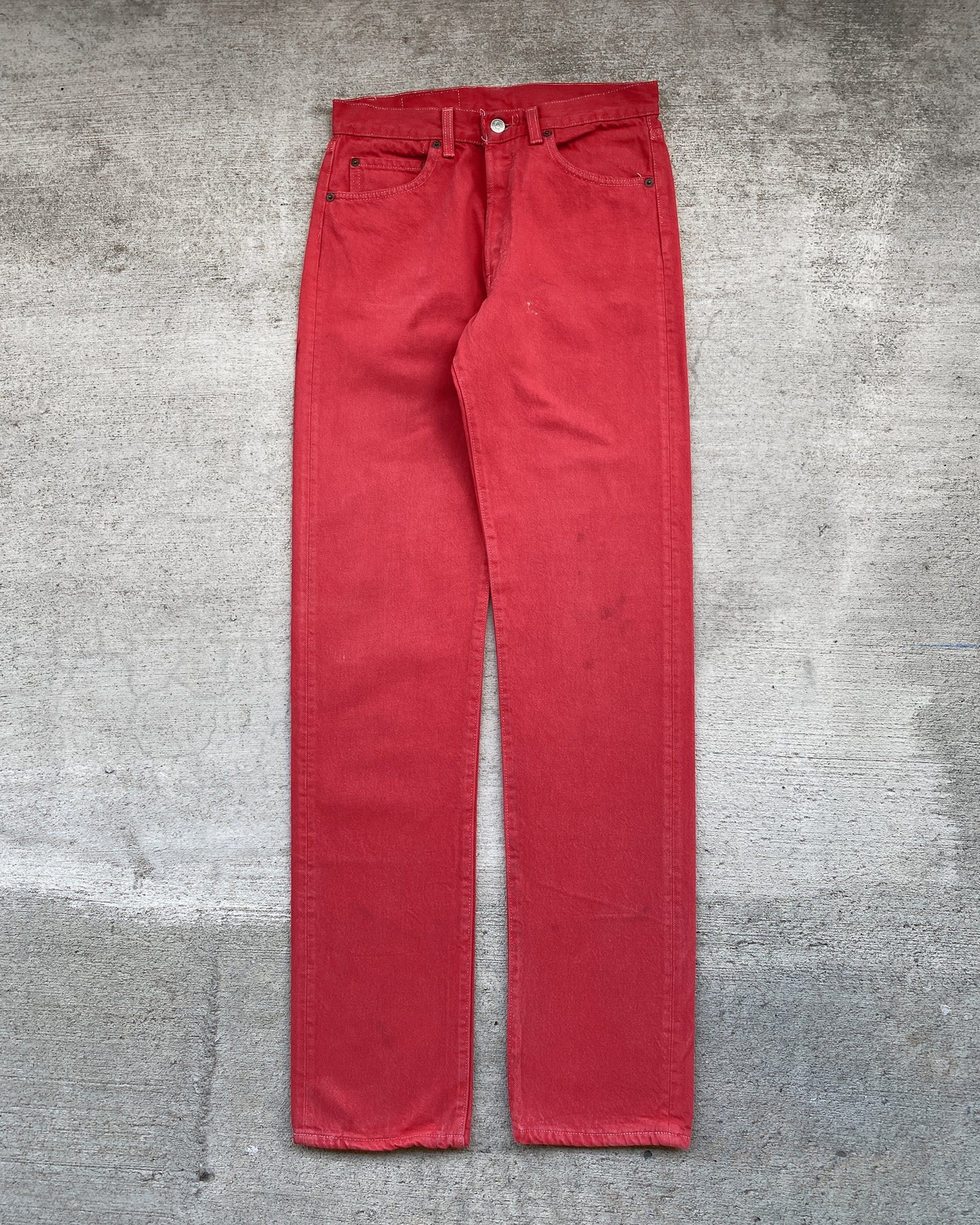 1980s Levi's Candy Red 501 - Size 30 x 36