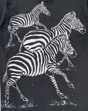Load image into Gallery viewer, 1990s Zebra All Over Print Black Single Stitch Tee - Size Medium
