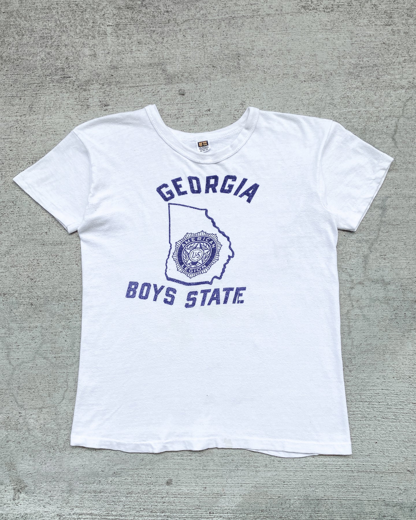 1960s Russell Athletic Georgia Boys State Single Stitch Tee - Size Small