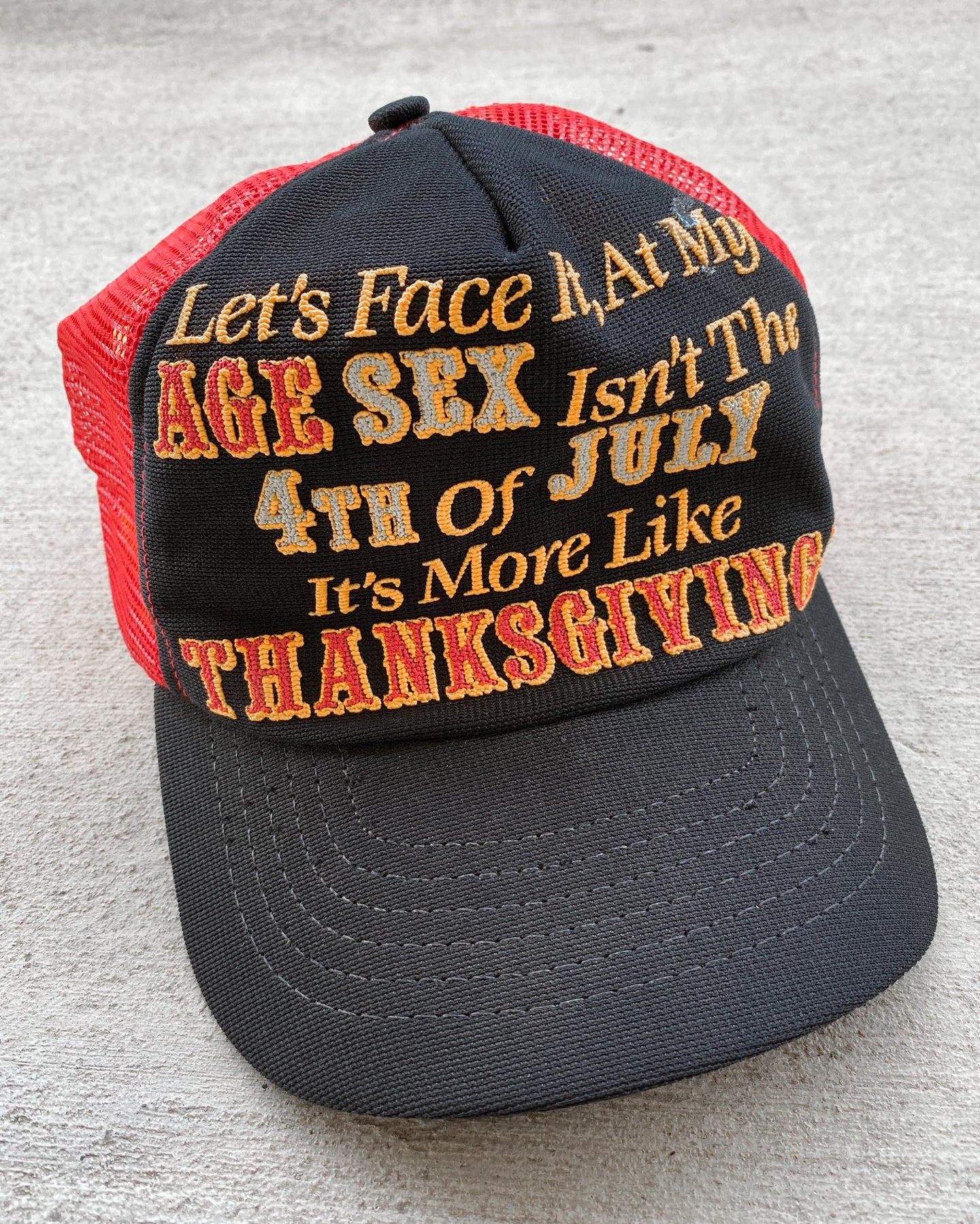 1980s Sex is Like Thanksgiving Contrast Trucker Snapback - One Size