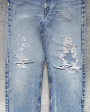 Load image into Gallery viewer, 1990s Levi&#39;s Distressed Light Wash Orange Tab 505 - Size 33 x 33
