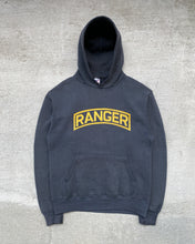 Load image into Gallery viewer, 1980s Army Rangers Faded Black Hoodie - Size Large

