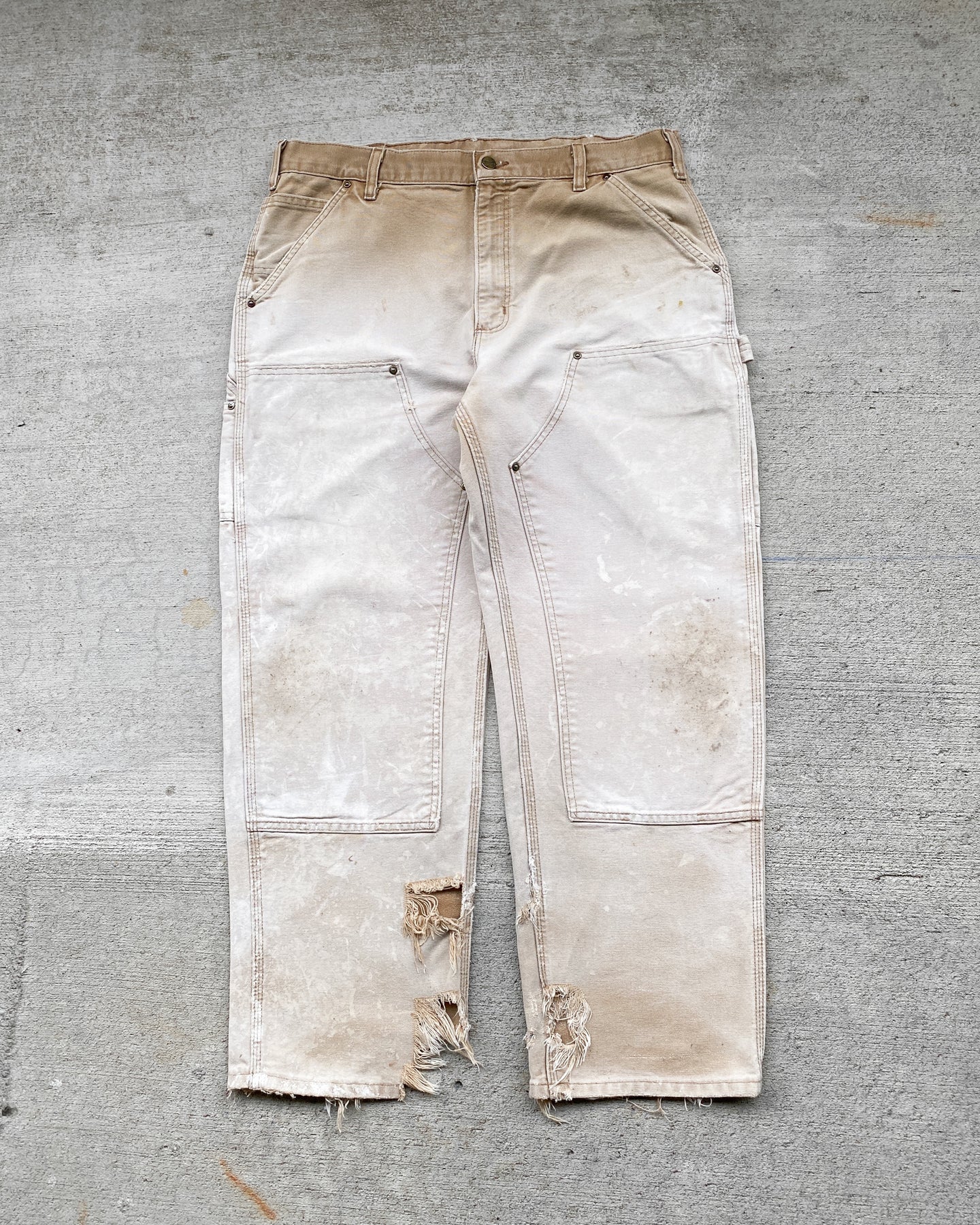 Carhartt Sun Bleached Distressed Double Knee Pants - Size 36 x 30
