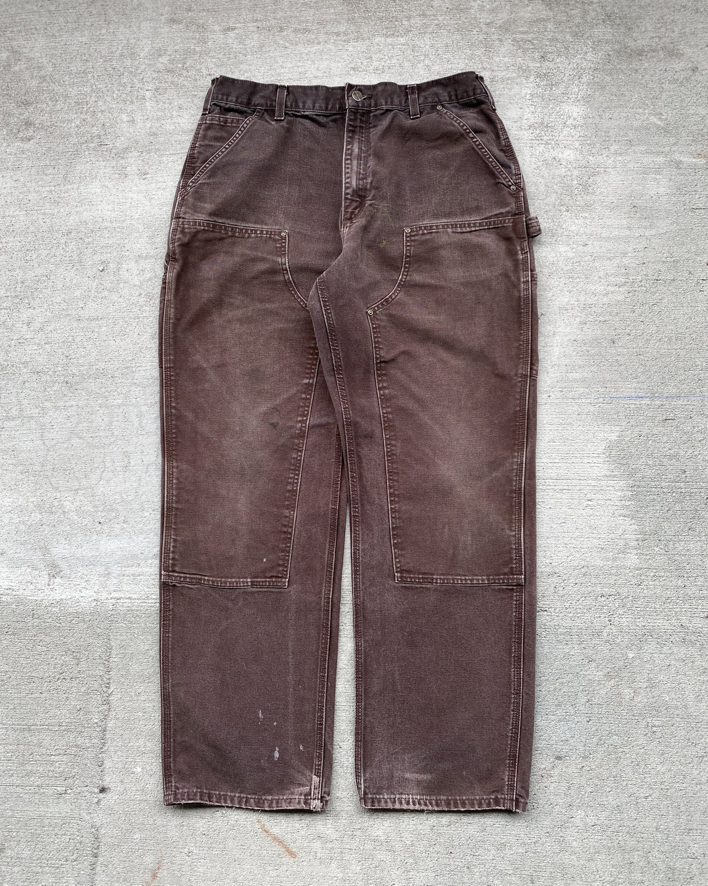 Carhartt Mud Brown Double Knee Work Pants - Size 34 x 32