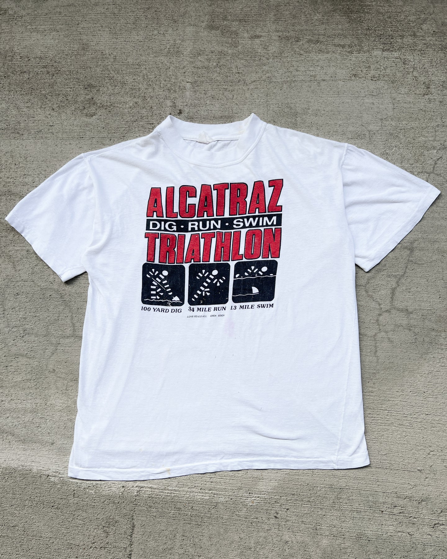 1990s Alcatraz Triathlon Single Stitch Tee - Size Large