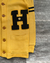 Load image into Gallery viewer, 1950s Golden Yellow &quot;H&quot; Varsity Cardigan - Size Medium
