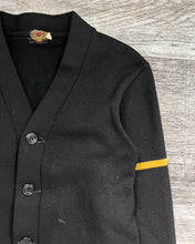 Load image into Gallery viewer, 1950s Black Varsity Cardigan - Size Small
