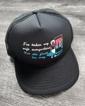Load image into Gallery viewer, 1990s My Wife Black Snapback Trucker Hat - One Size
