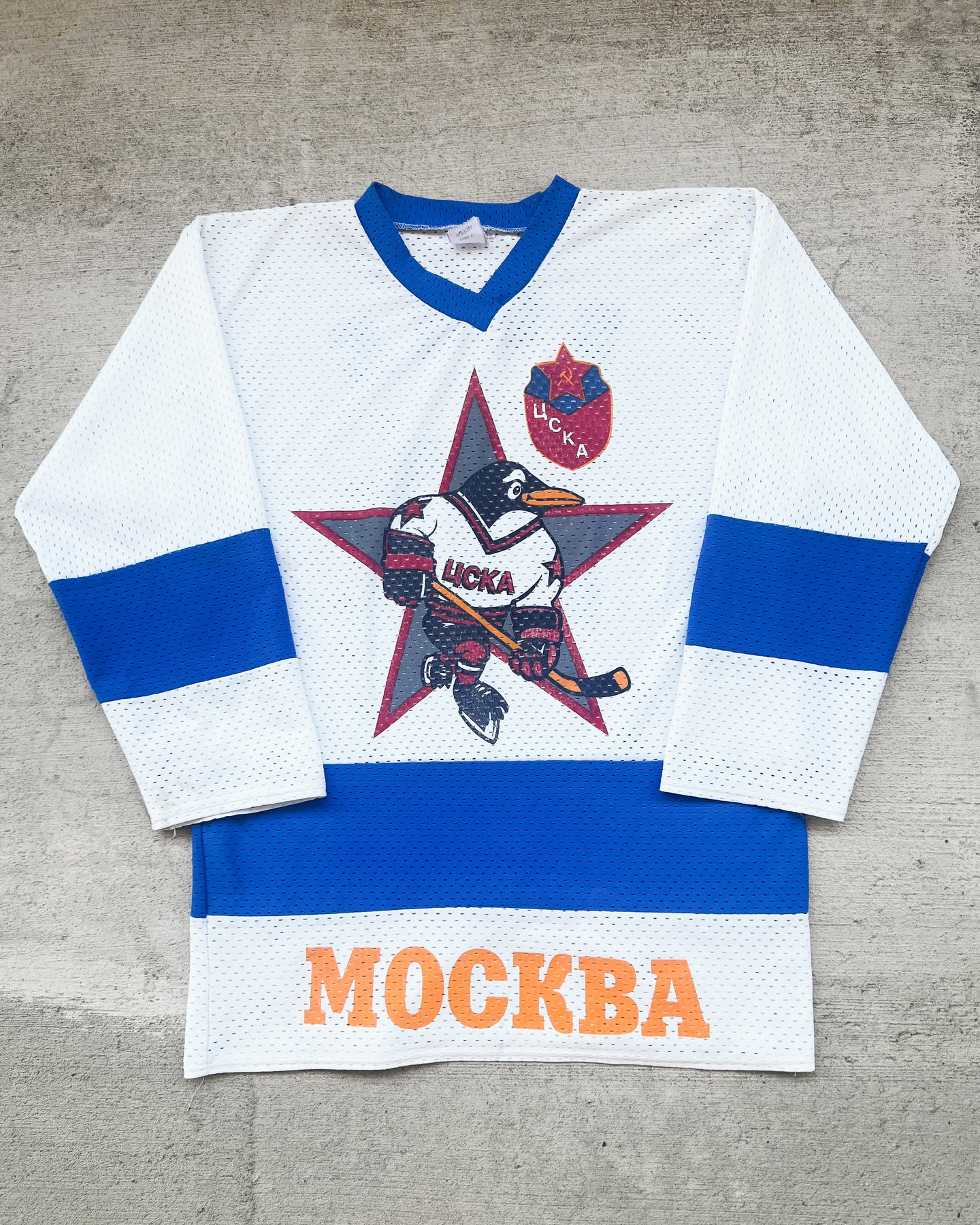 1980s Soviet Union Mesh Hockey Jersey - Size Large
