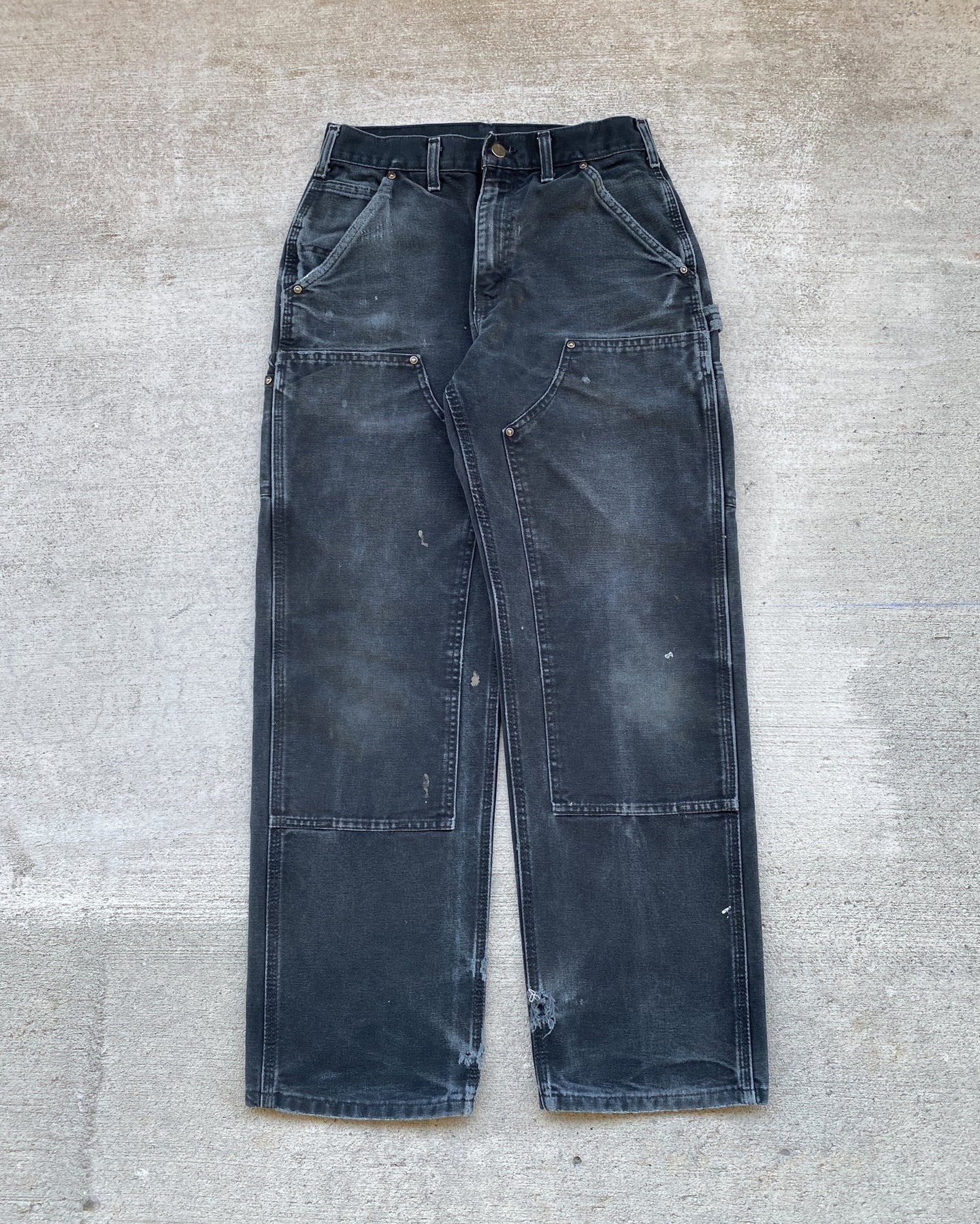 1990s Carhartt Black Double Knee Pants - Size 28 x 30