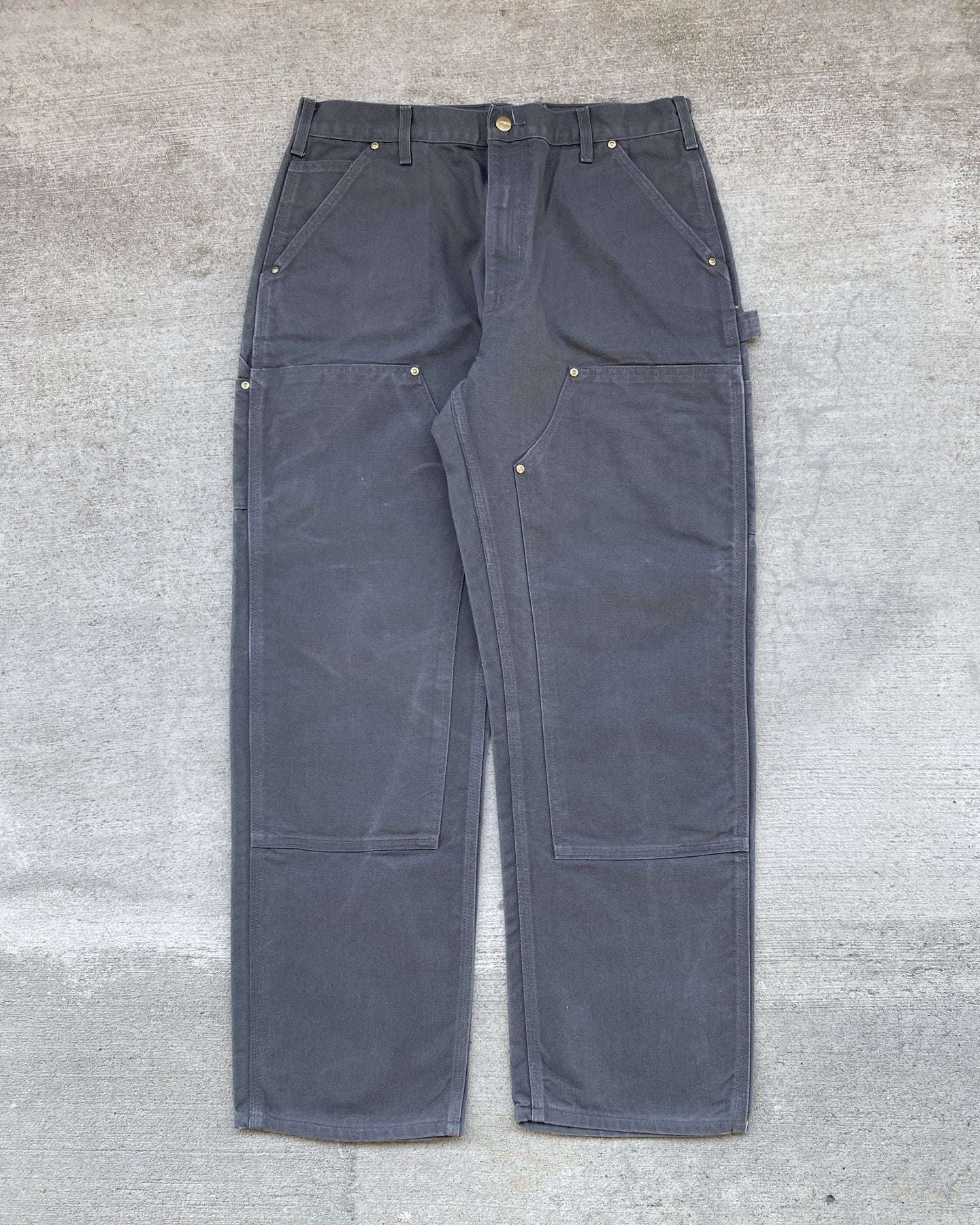 1990s Carhartt Gravel Grey Double Knee Pants - Size 32 x 30