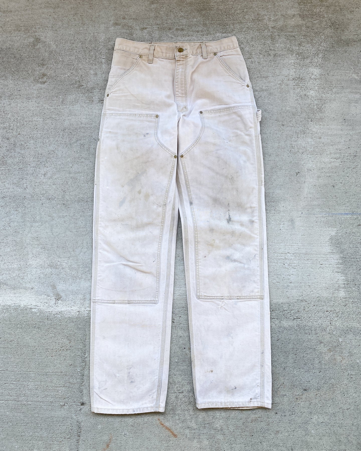 1980s Carhartt Sun Bleached Double Knee Pants - Size 31 x 34