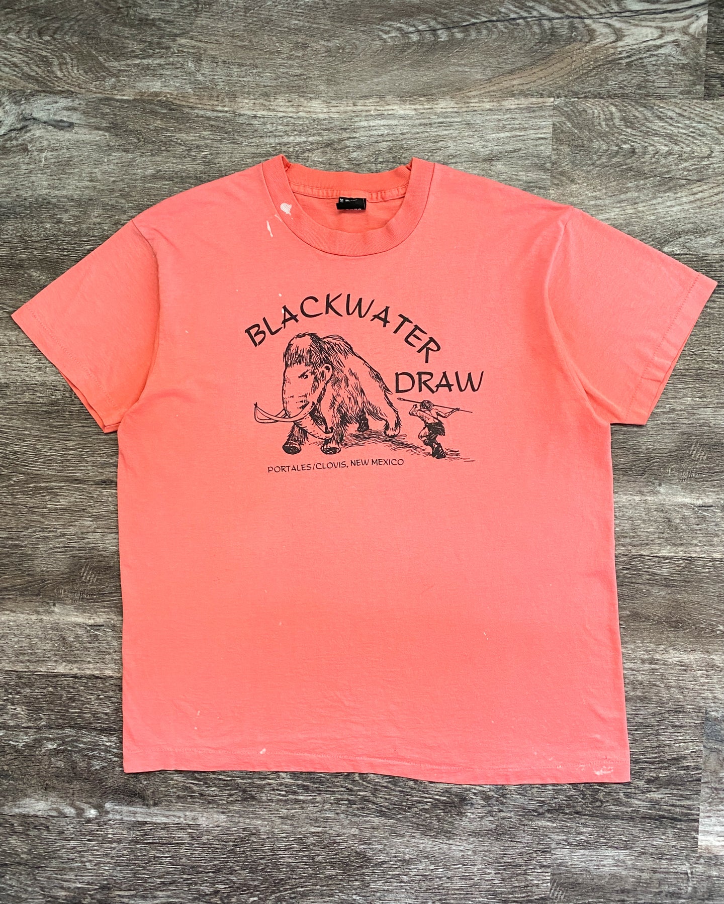 1990s Faded Coral Blackwater Draw Mammoth Single Stitch Tee - Size X-Large