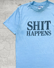 Load image into Gallery viewer, 1980s Shit Happens Baby Blue Single Stitch Tee - Size Medium
