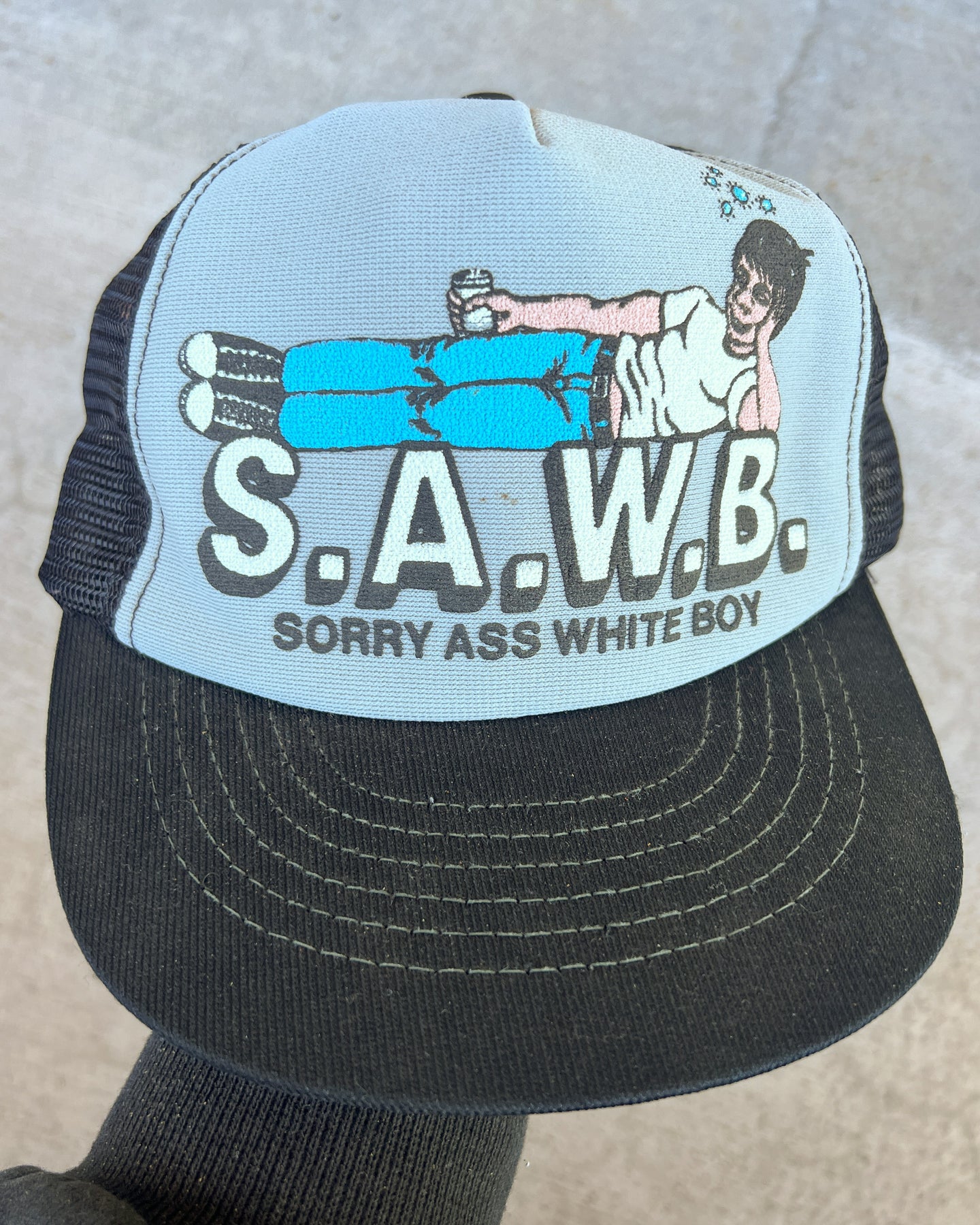1980s Sorry Ass White Boy Snapback Trucker - One Size