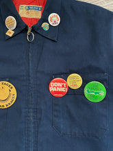 Load image into Gallery viewer, 1970s Navy Work Jacket with Pins - Size Large
