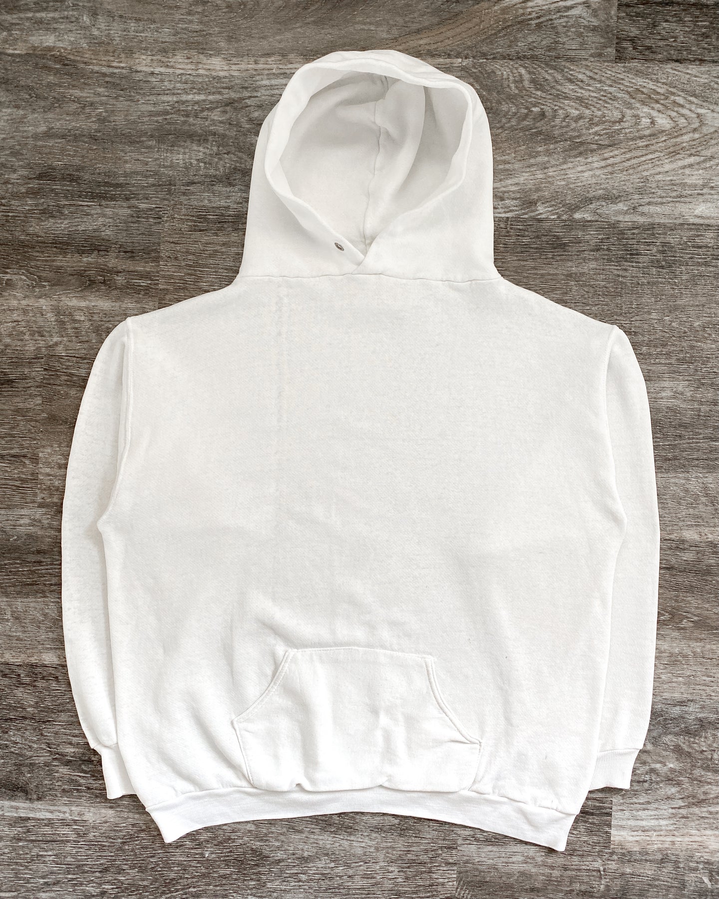 1990s Cloud White Thin Hoodie - Size X-Large
