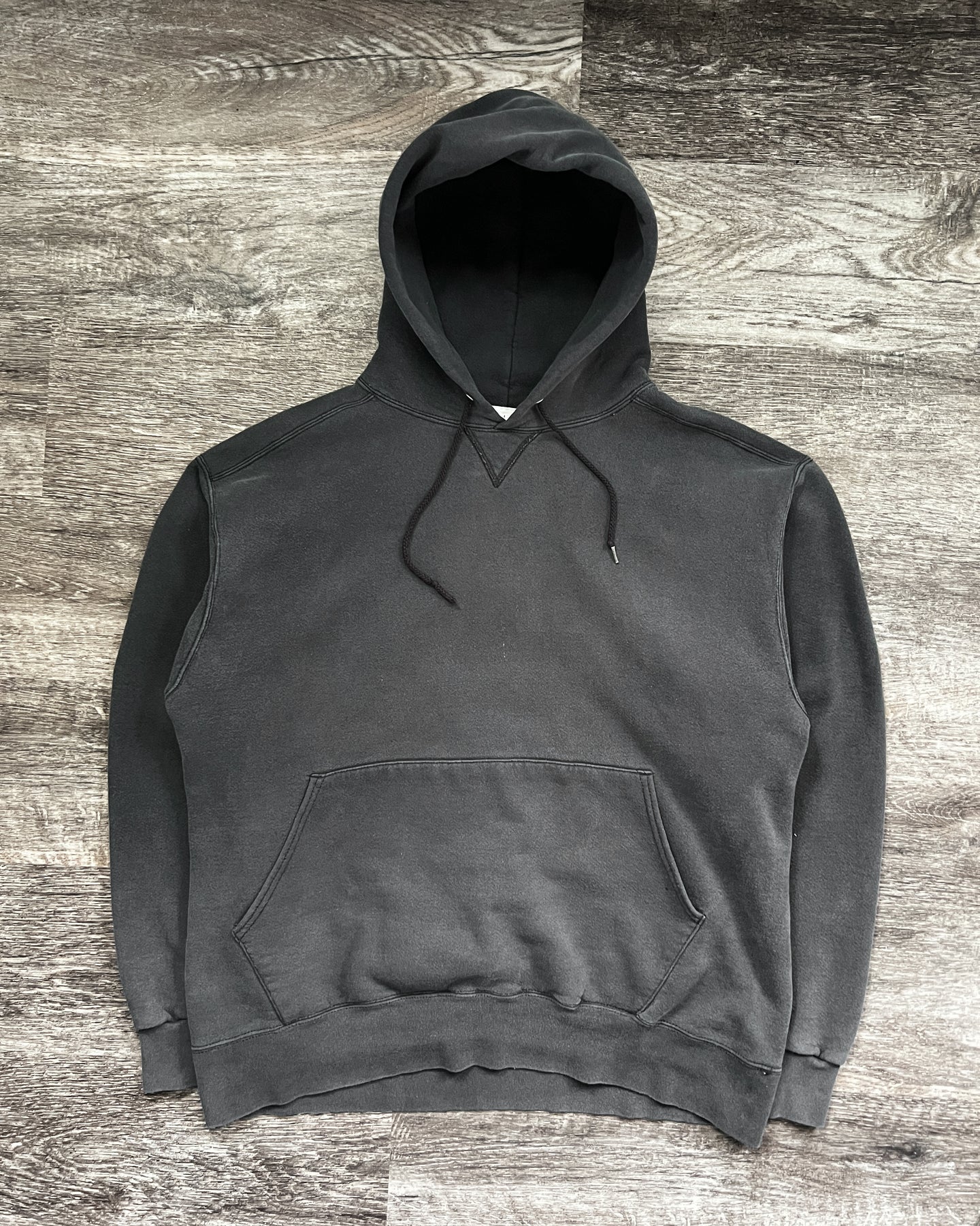 1990s Faded Black Hoodie Sweatshirt - Size X-Large
