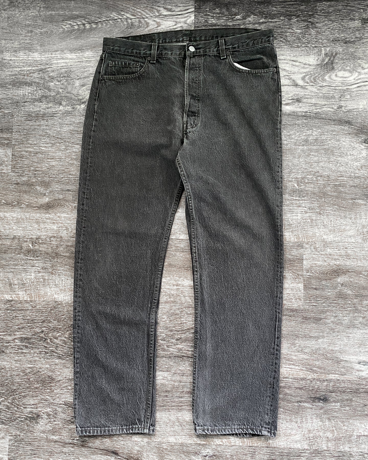1980s Levi's Washed Black 501 - Size 38 x 32