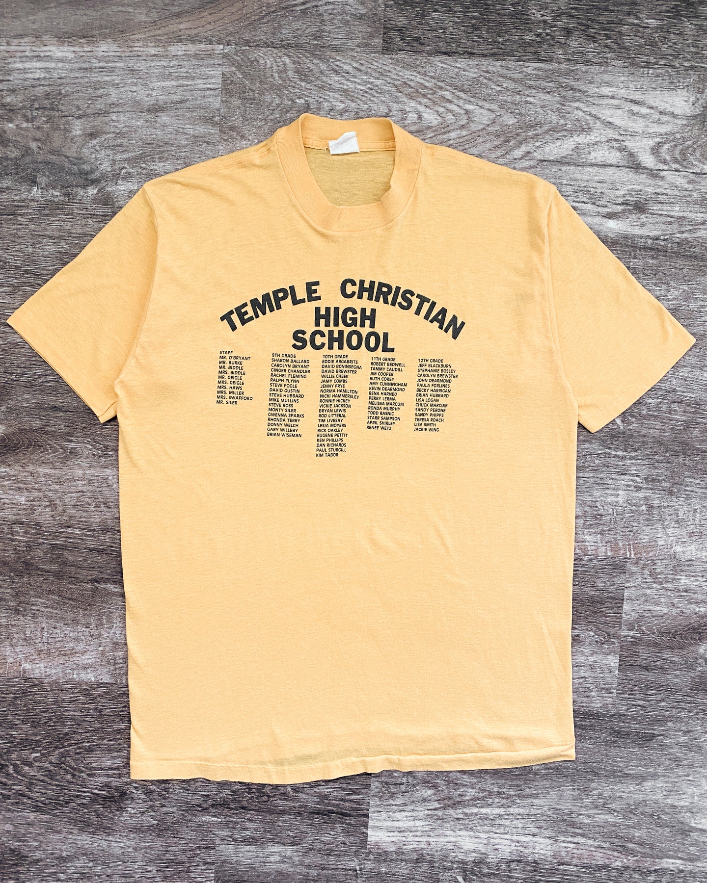 1980s Temple Christian School Single Stitch Tee - Size Medium