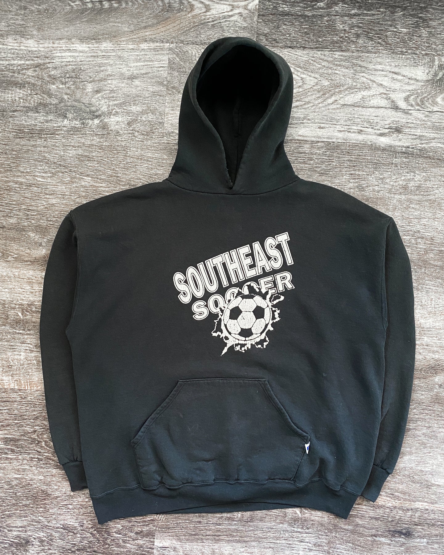 1990s Faded Russell Athletic Southeast Soccer Hoodie - Size X-Large