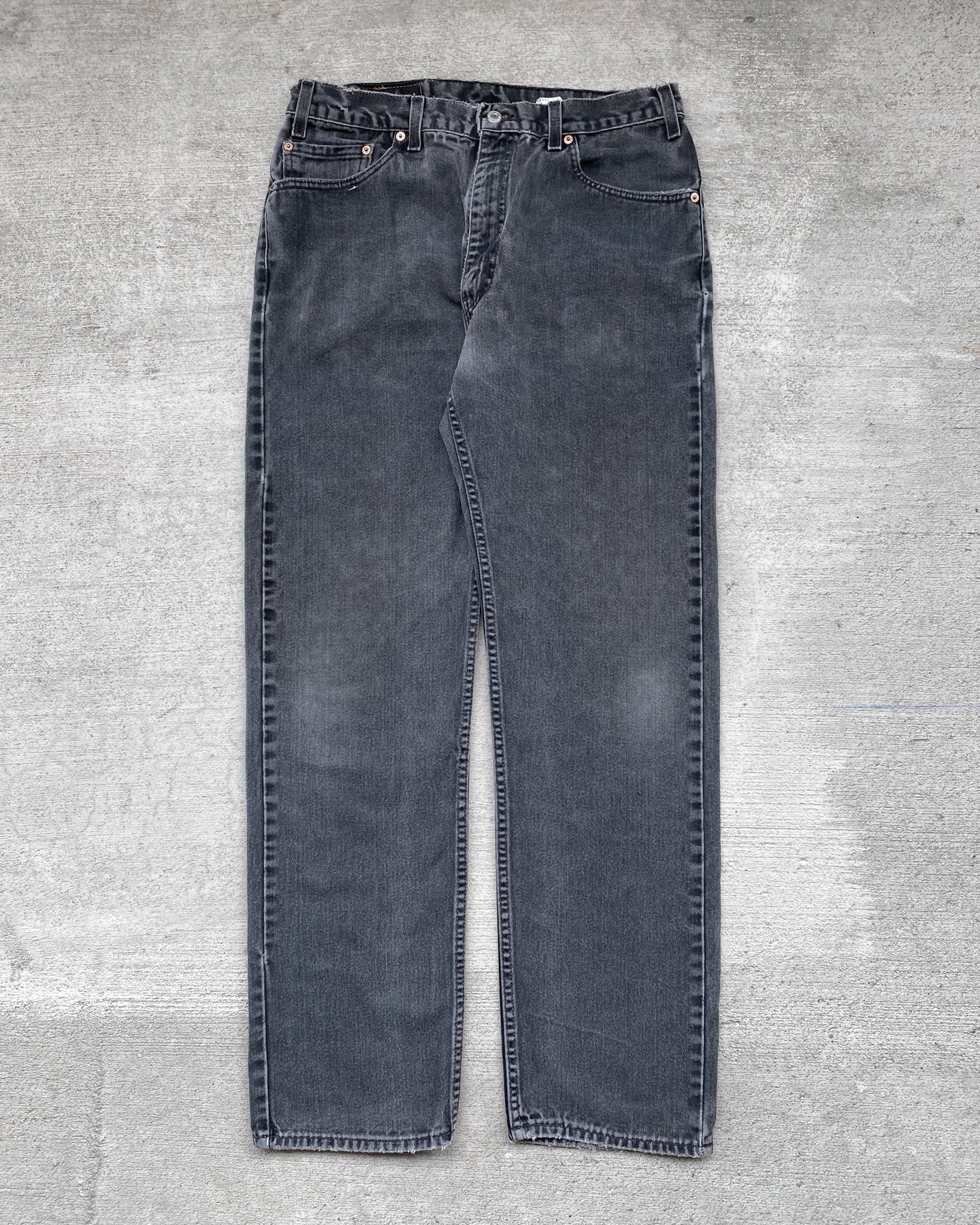 1990s Levi's Worn and Faded Charcoal 505 - Size 34 x 32