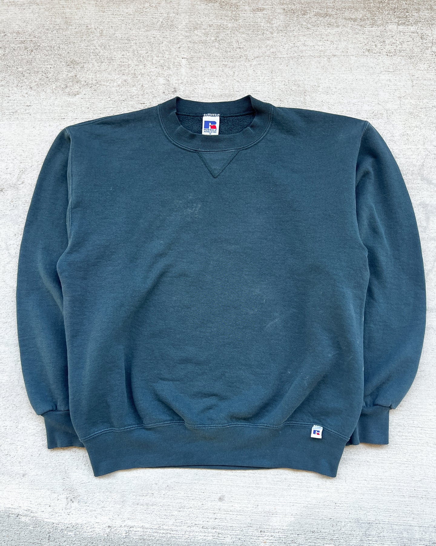1990s Russell Athletic Sea Green Crewneck Sweatshirt - Size Medium