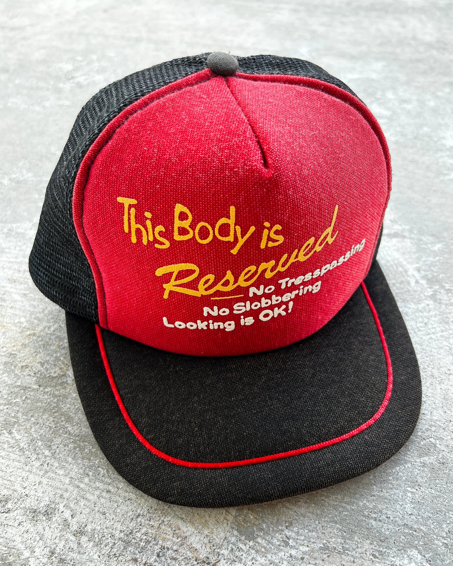 1980s This Body is Reserved Snapback Trucker Hat - One Size
