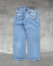 Load image into Gallery viewer, 1990s Levi&#39;s Light Wash 505 with Raw Hem - Size 33 x 28
