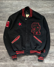 Load image into Gallery viewer, 1970s Black and Red Varsity Jacket - Size Large
