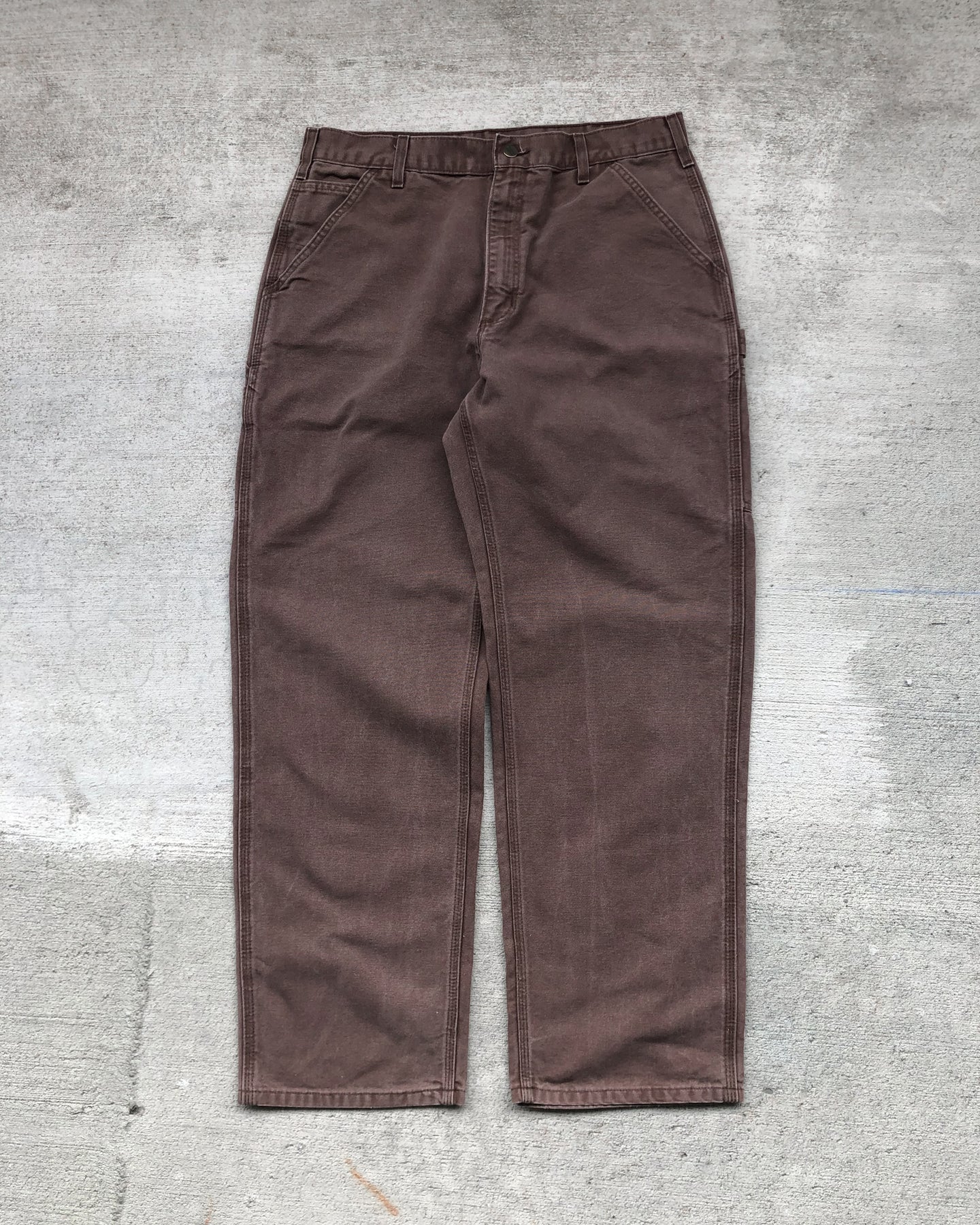 1990s Carhartt Mud Brown Carpener Pants - Size 34 x 31