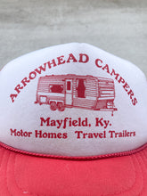 Load image into Gallery viewer, 1990s Arrowhead Campers Snapback Trucker Hat - One Size
