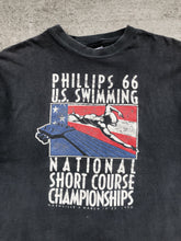 Load image into Gallery viewer, 1990s Sun Faded Phillips Swimming Charcoal Single Stitch Hanes Beefy Tee - Size X-Large
