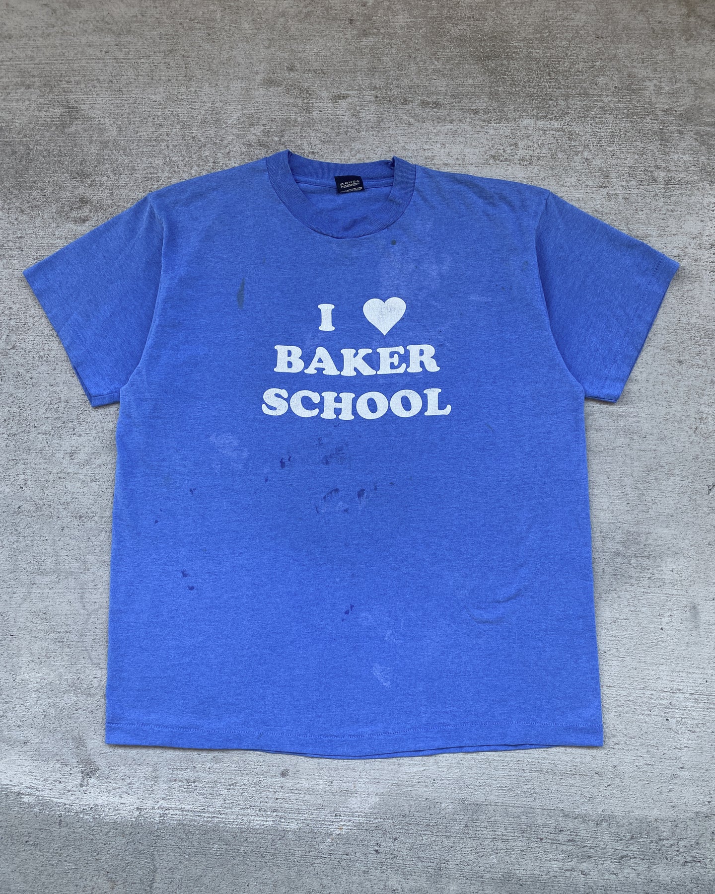 1990s I Heart Baker School Distressed Single Stitch Tee - Size X-Large
