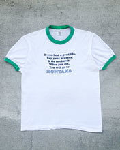 Load image into Gallery viewer, 1980s Montana Single Stitch Paper Thin Ringer Tee - Size Medium
