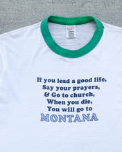 Load image into Gallery viewer, 1980s Montana Single Stitch Paper Thin Ringer Tee - Size Medium
