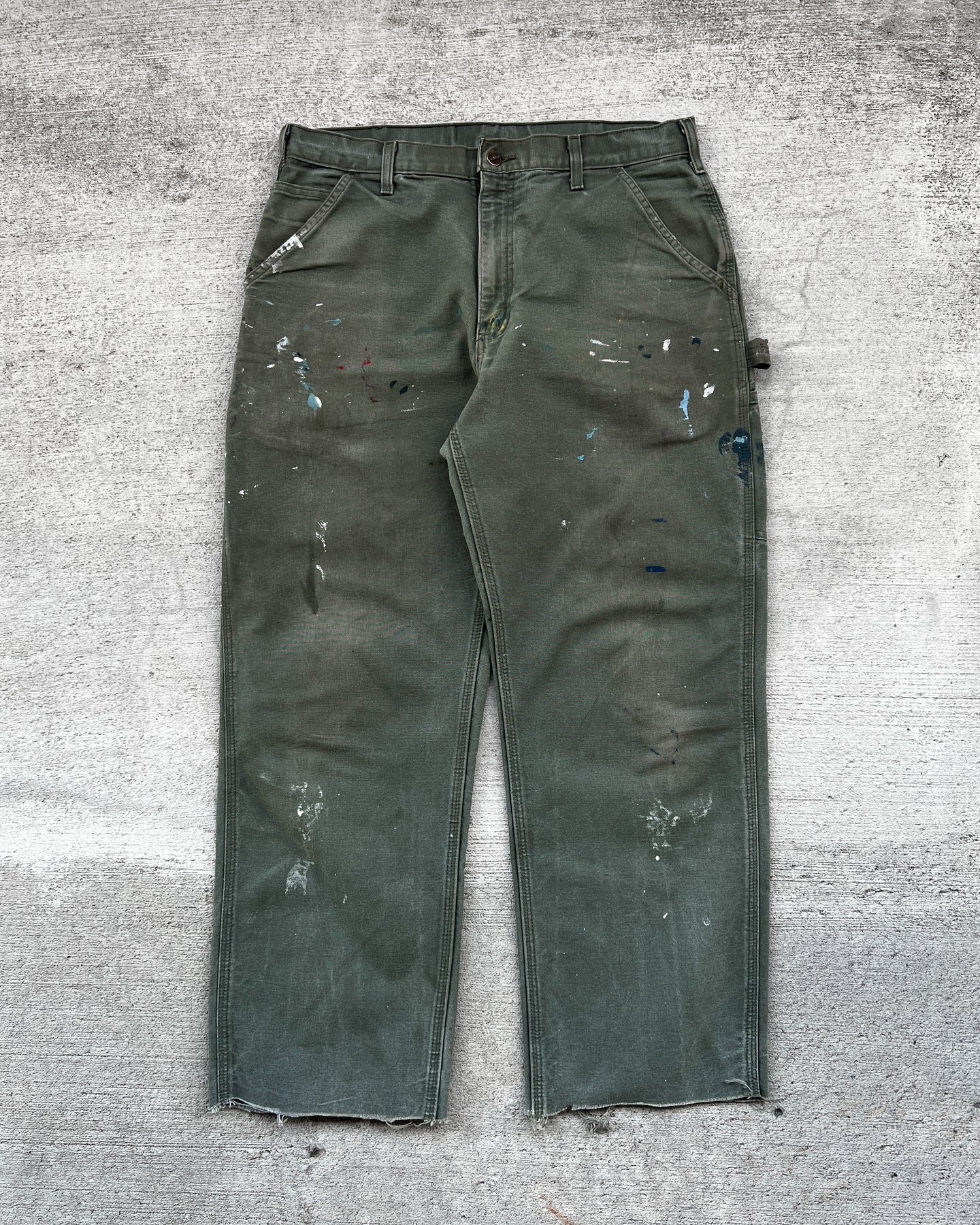 Carhartt Moss Green Painter Carpenter Work Pants - Size 35 x 29